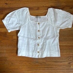 Everlane linen puff sleeve top